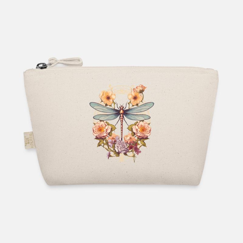 Jugendstil - Libelle und Blumen - Bio-Täschchen - Natur