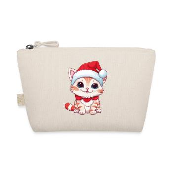 Cat Christmas Christmas Cat Cute Merry Catmas - Organic Pouch - nature - Front