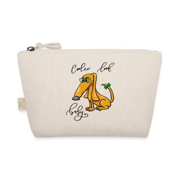 small dog with sunglasses, cool look - Organic Pouch - nature - Front