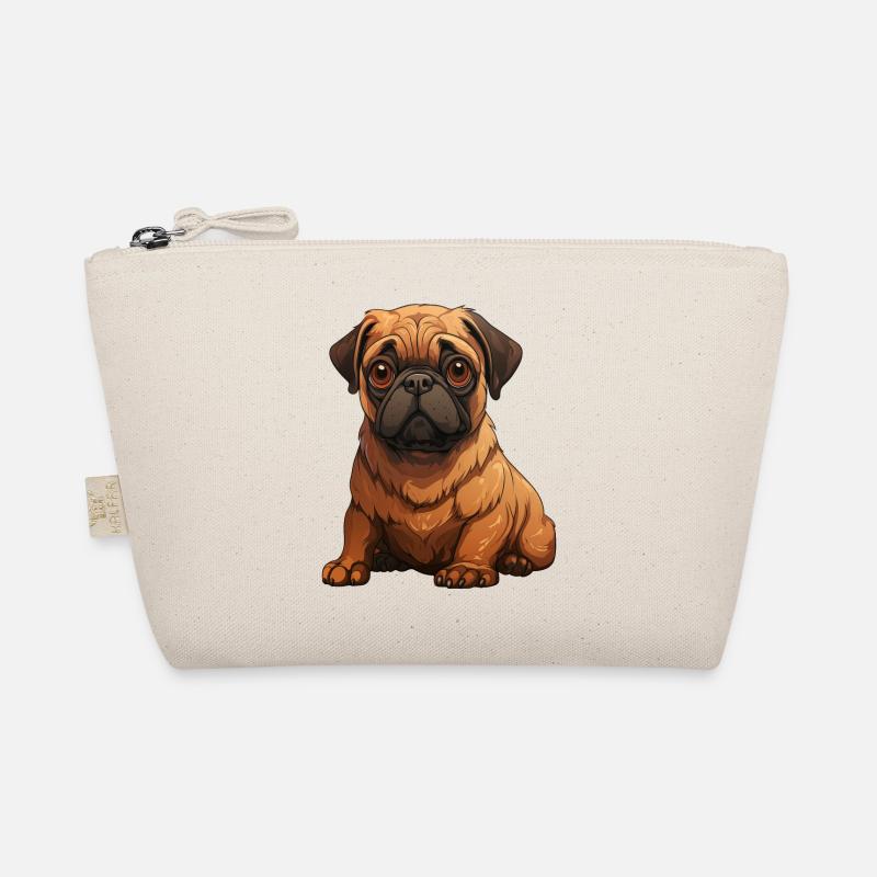 Mops Welpen sitzend Bio-Täschchen