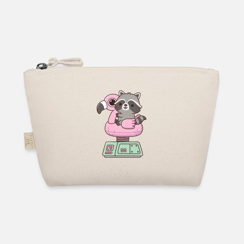 Cute Raccoon On Flamingo Pool Float Ride Machine Organic Pouch