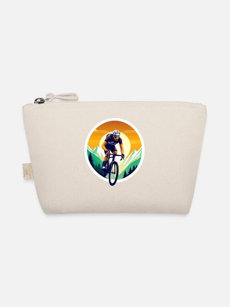 Bicycle Cyclist Mountain Biking - Organic Pouch - nature - Front