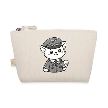 Cute Cat Pilot - Organic Pouch - nature - Front