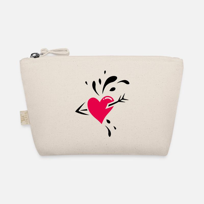 Herz mit einem Pfeil durchbohrt Bio-Täschchen