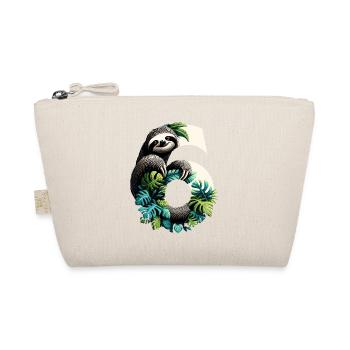 6 Year Old Sloth 6th Birthday Gift - Organic Pouch - nature - Front