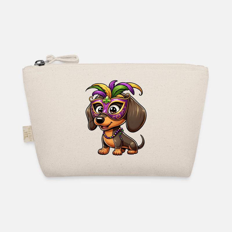 Mardi Gras Dackel, Bunter Hund Bio-Täschchen