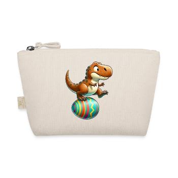 Dancing T-Rex, Easter Eggshell Fun - Organic Pouch - nature - Front