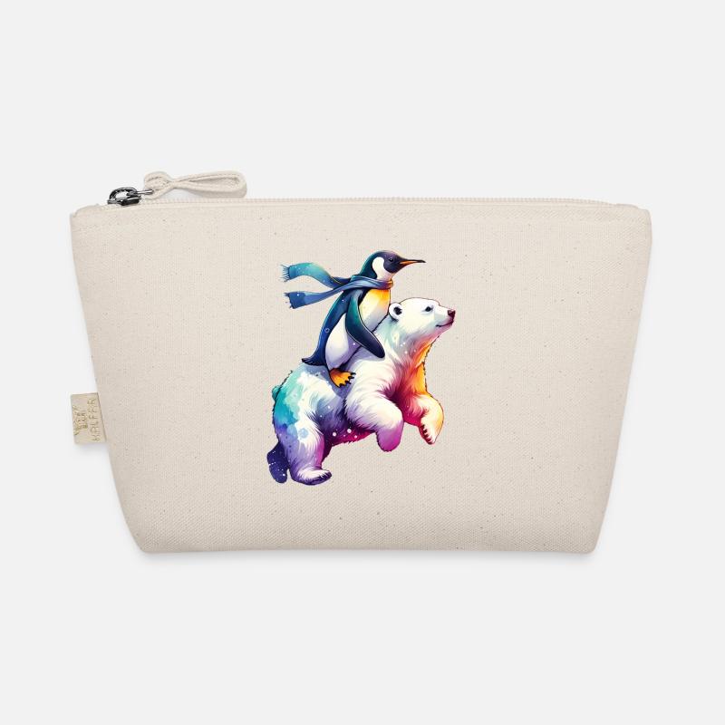 Lustiger Pinguin und Eisbär Geschenk Bio-Täschchen