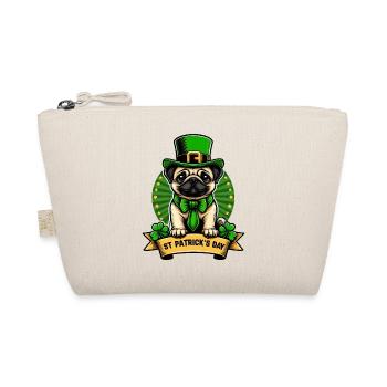 St. Patrick's Day Pug Dog - Organic Pouch - nature - Front