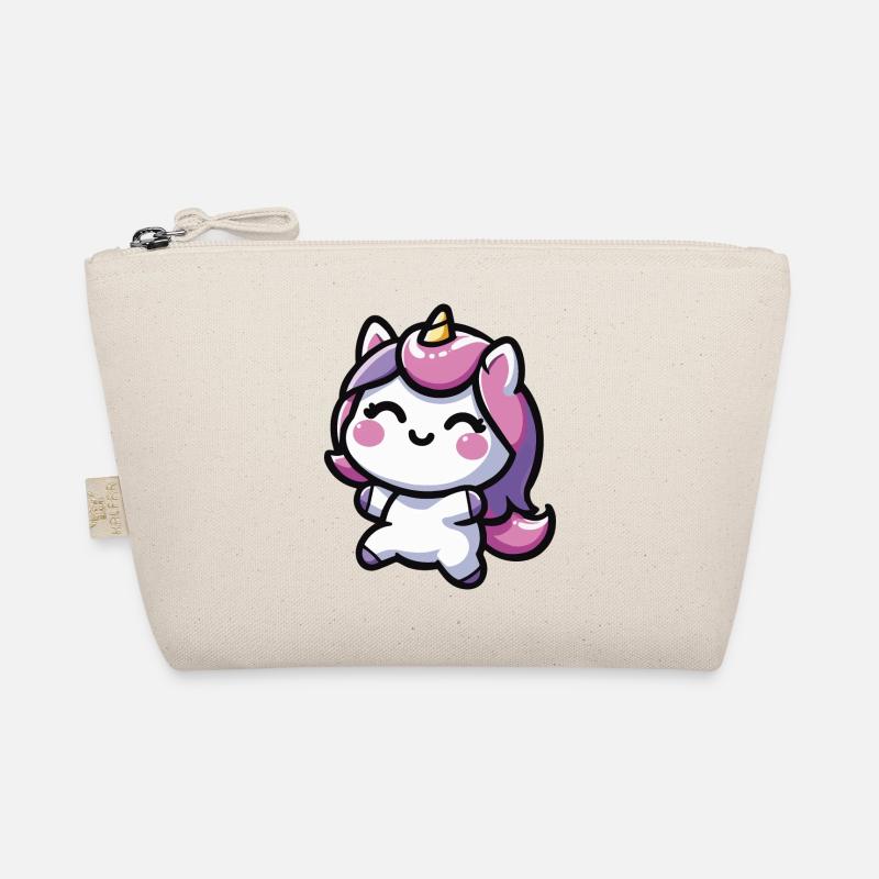 adorable kawaii unicorn Design Organic Pouch