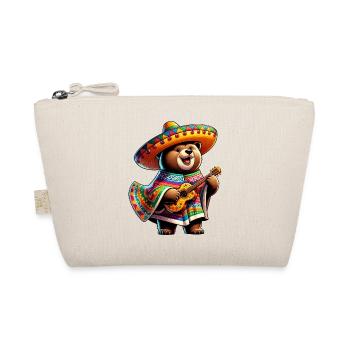 Cinco de Mayo Bear Cute Cartoon Guitarist Design - Organic Pouch - nature - Front