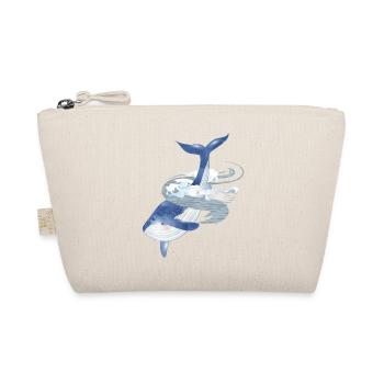 blue whale fish in the ocean with whale fin - Organic Pouch - nature - Front