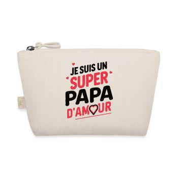 idée cadeau je suis un super papa d'amour - Trousse biologique - nature - Devant