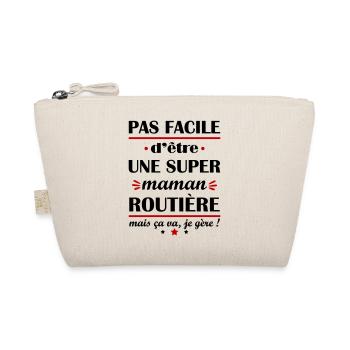 Pas facile super maman routière, fête des mères - Trousse biologique - nature - Devant