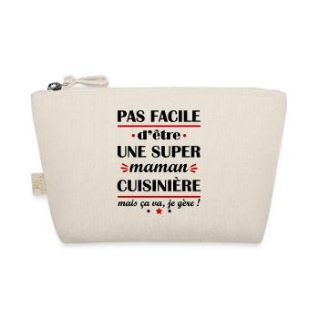 Pas facile super maman cuisinière, fête des mères - Trousse biologique - nature - Devant