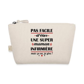 Pas facile super maman infirmière, fête des mères - Trousse biologique - nature - Devant