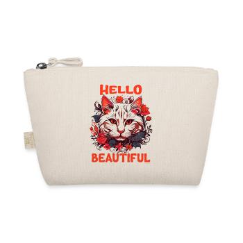 Cat Beautiful Stylish Women Colorful Art Art - Organic Pouch - nature - Front