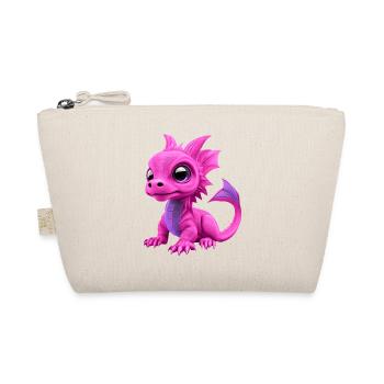 Baby Dragon Pink | Cute Pink Baby Dragon - Organic Pouch - nature - Front