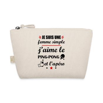 Femme simple ping-pong apéro, fête des mères - Trousse biologique - nature - Devant