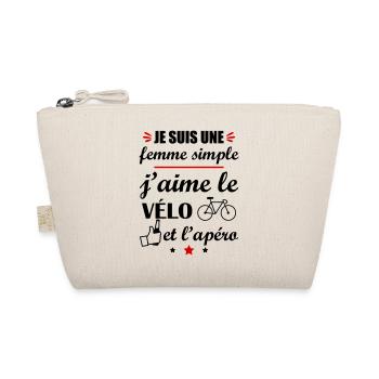 Femme simple vélo apéro, fête des mères - Trousse biologique - nature - Devant