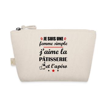 Femme simple pâtisserie apéro, fête des mères - Trousse biologique - nature - Devant