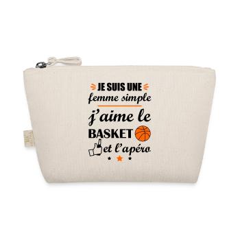 Femme simple basket apéro, fête des mères - Trousse biologique - nature - Devant