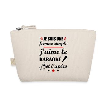 Femme simple karaoké apéro, fête des mères - Trousse biologique - nature - Devant