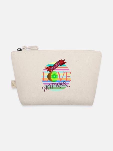 Liebe Freunde Familie Partner Glück Leben Frieden - Bio-Täschchen - Natur - Vorne