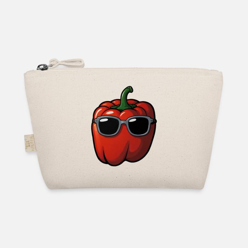 Coole rote Paprika mit Sonnenbrille im Sommer - Bio-Täschchen - Natur