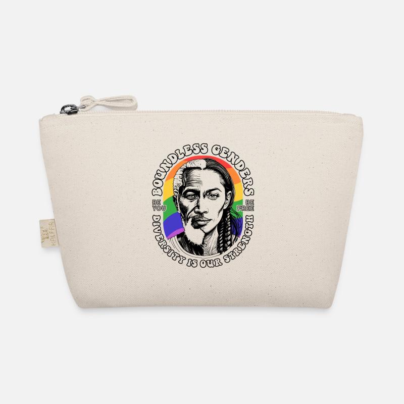 LGBTQIA+ Vielfalt gefeiert: Einzigartiges T-Shirt - Bio-Täschchen - Natur