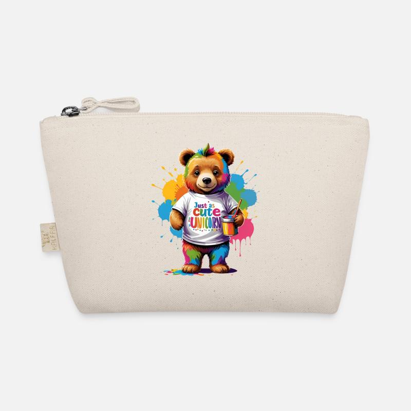 Just as cute as Unicorn Regenbogen Bär Spruch Bio-Täschchen