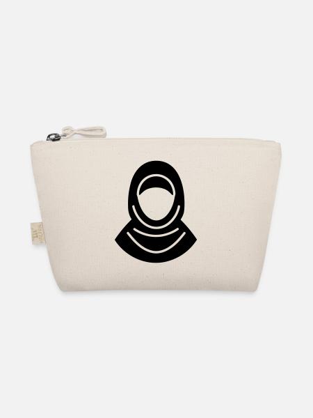 Hijab Kopftuch Muslimische Frau - Bio-Täschchen - Natur - Vorne