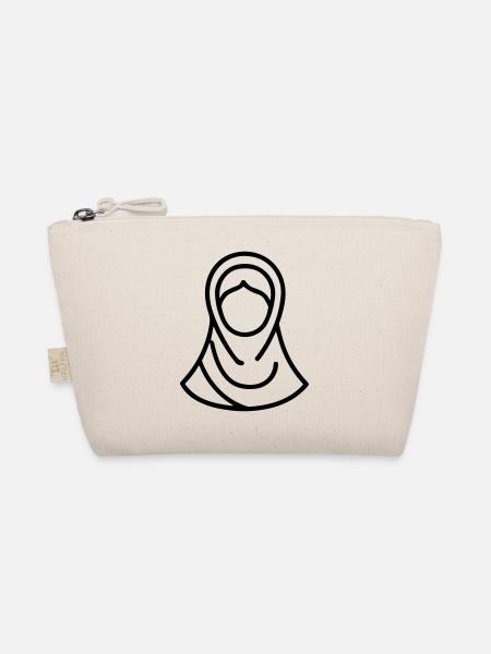 Hijab Kopftuch Muslimische Frau - Bio-Täschchen - Natur - Vorne