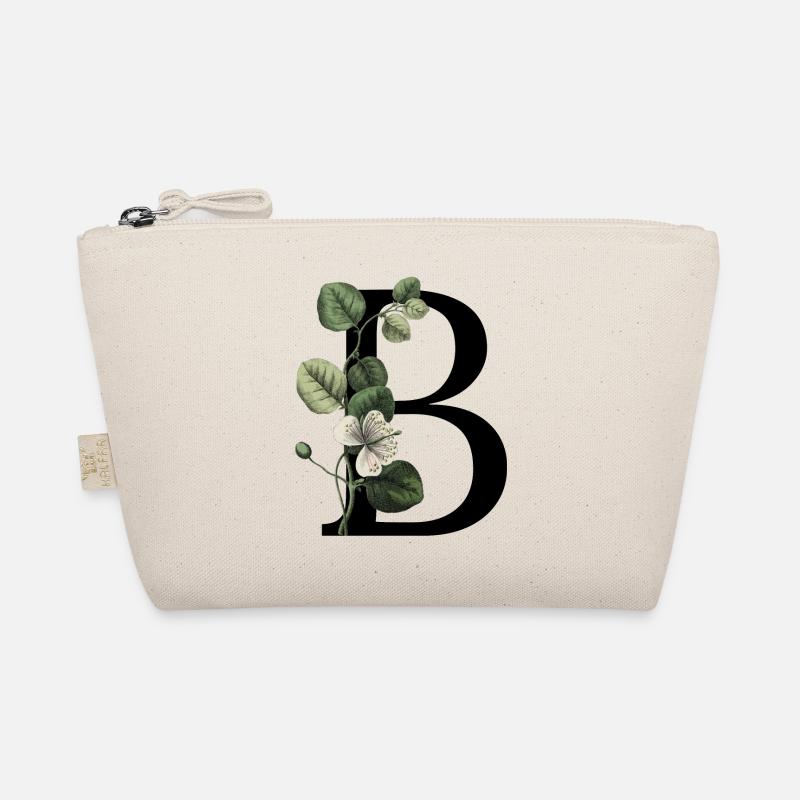 Letter B Green Botanical Organic Pouch