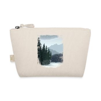 dark forest and mountains with frayed edge - Organic Pouch - nature - Front