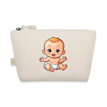 Cute & Happy Cartoon Baby - Organic Pouch - nature - Front