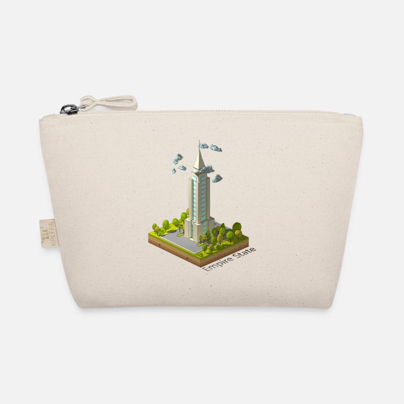 Geometrisches Low-Poly-Empire-Gebäude Bio-Täschchen