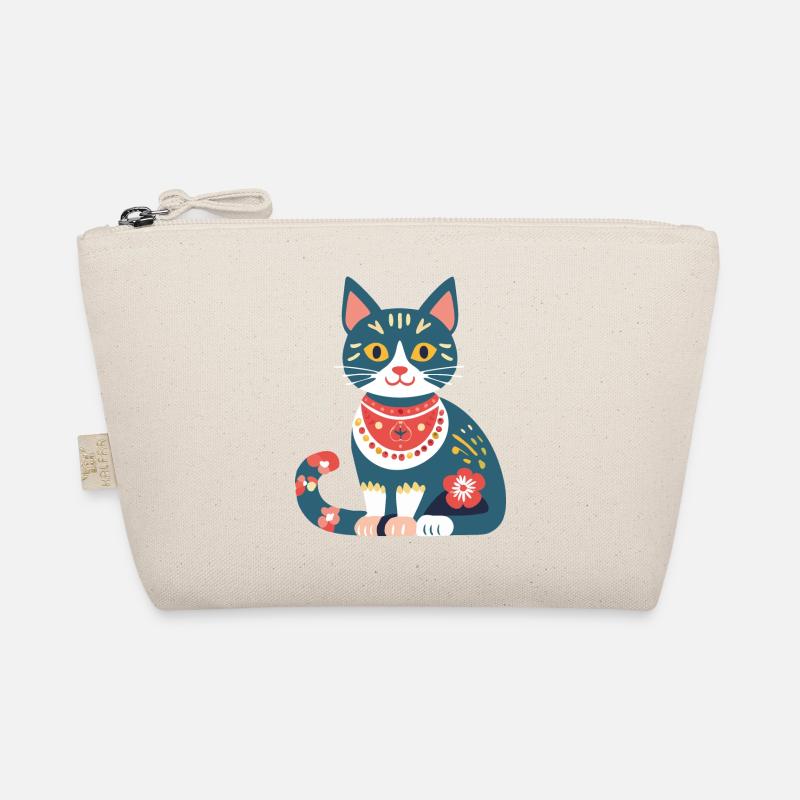 süße Folklore-Katze Bio-Täschchen