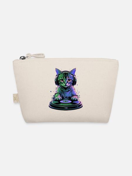 Kitten DJ 🎧 - Organic Pouch - nature - Front