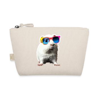 Niedliches Meerschweinchen Chilt mit Sonnenbrille - Bio-Täschchen - Natur - Vorne