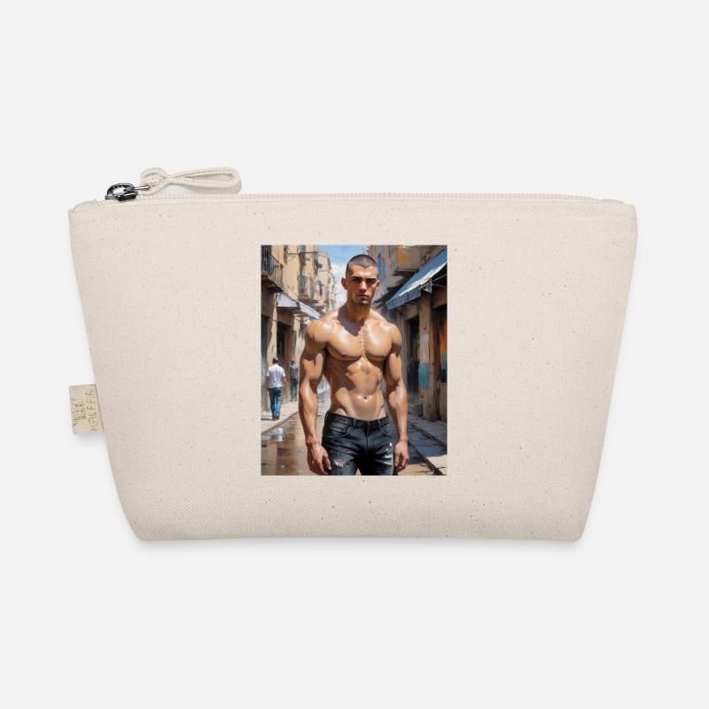 Hübsche Männer mit muskulösem Körper – junger Kerl Bio-Täschchen