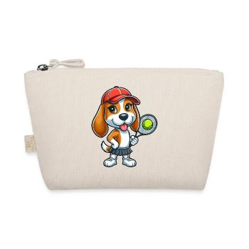 Lustiger Hund Beagle Tennis Comic Tennisspieler - Bio-Täschchen - Natur - Vorne