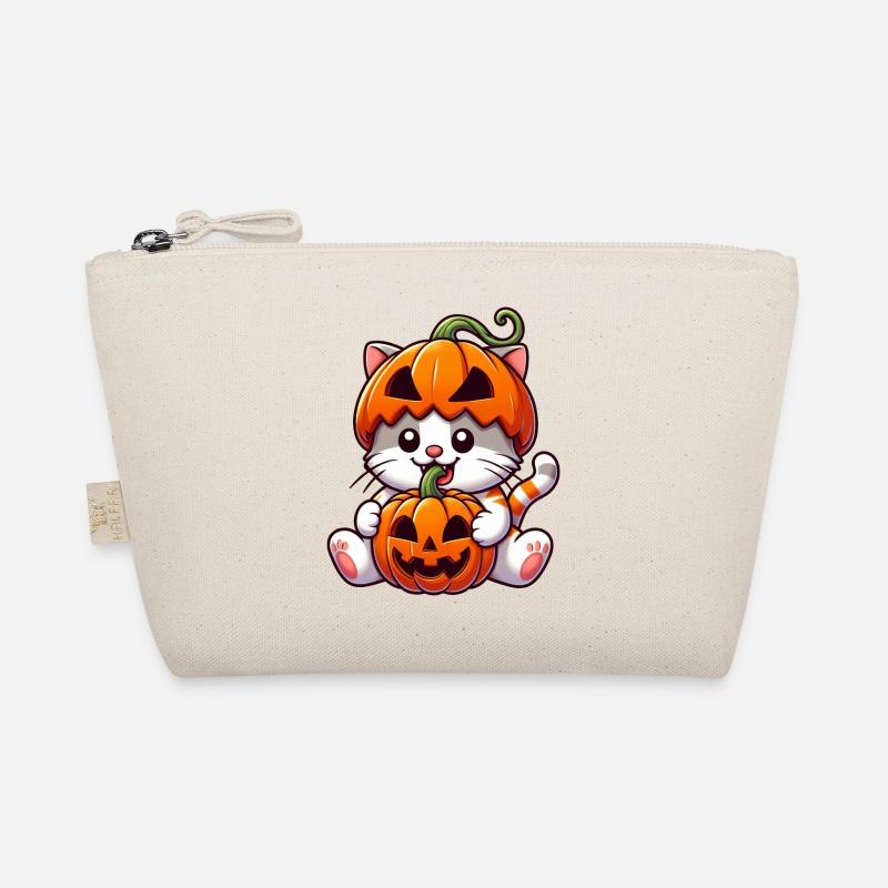 Mignon Halloween chat citrouille dessin animé Trousse biologique