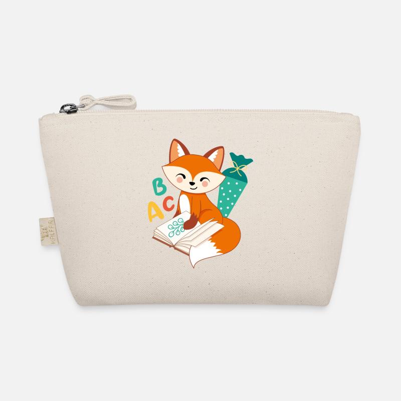 Fuchs mit Schultüte Einschulung Schulkind - Bio-Täschchen - Natur