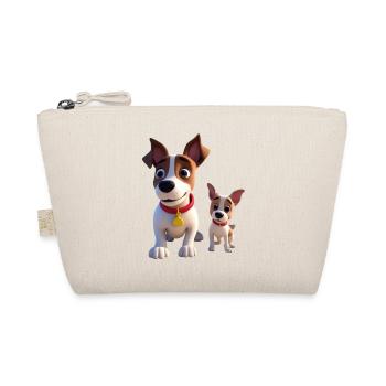 Papa & Baby Dog - Bio-Täschchen - Natur - Vorne