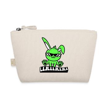 Easter Bunny Rabbit Cute Piano Keyboard Playing - Organic Pouch - nature - Front