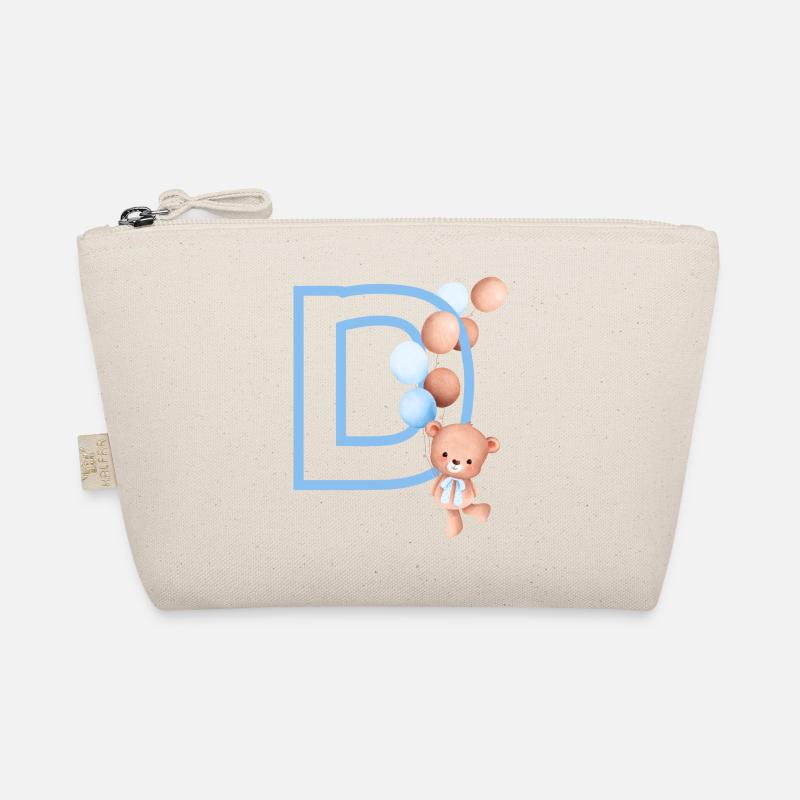 Blauer Buchstabe D Bär Bio-Täschchen