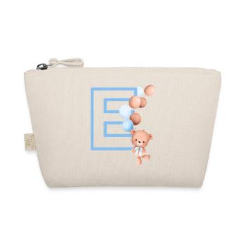 Lettre e bleue ours - Trousse biologique - nature - Devant