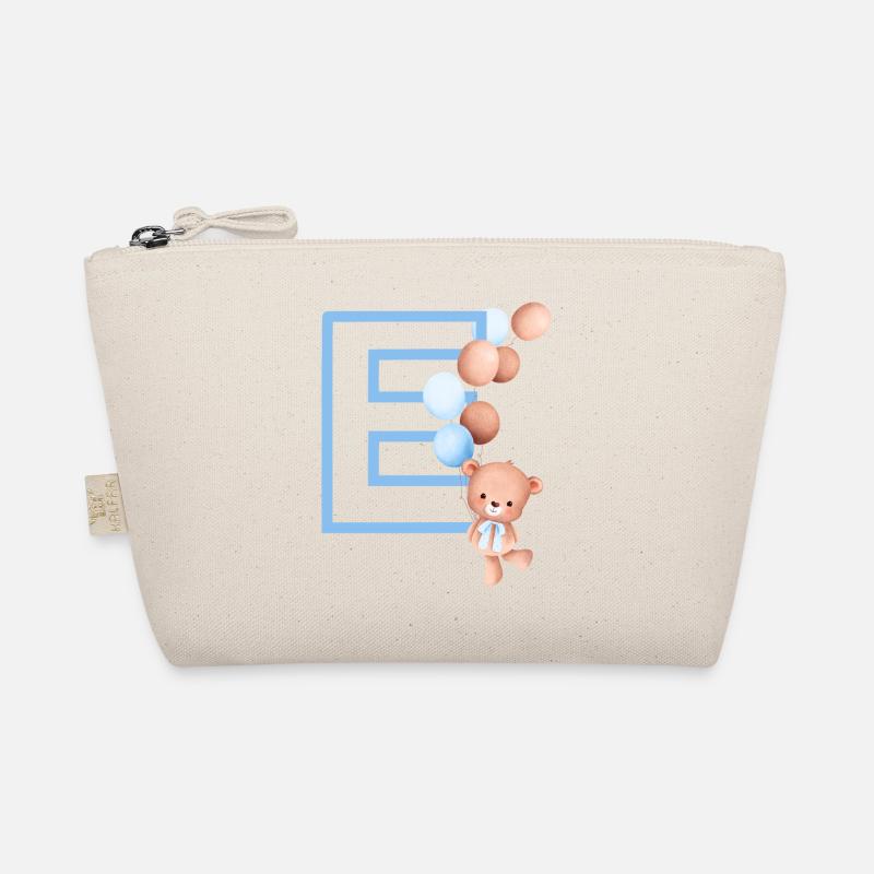 Blue Letter E Bear Organic Pouch
