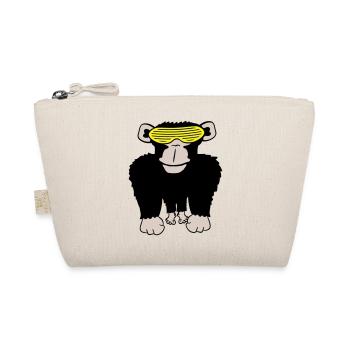 Funky Sonnenbrille Gorilla Cooler Party Affe Spaß - Bio-Täschchen - Natur - Vorne